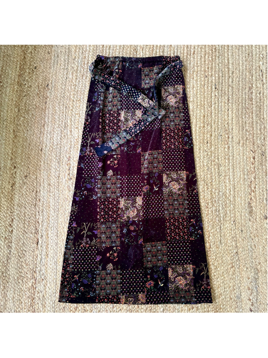 Copley Square Ltd. Dresses & Skirts - Vintage 70s Copley Square Ltd velvet patchwork pattern maxi skirt